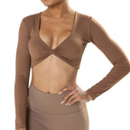 Malani Long Sleeve Crop Top Blue