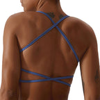 Criss Cross Baller Babe Yoga Bra Top White