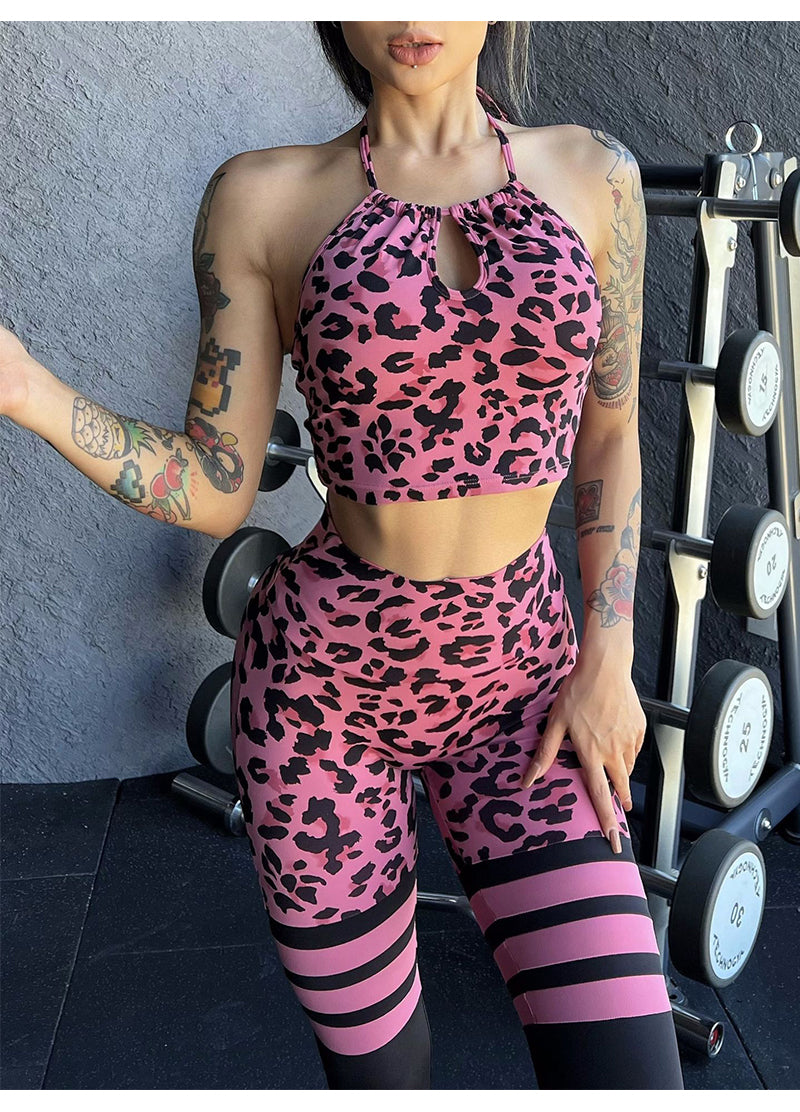 Thigh High Animal Print Leggings - Pink