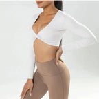 Malani Long Sleeve Crop Top Blue