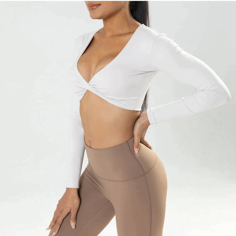 Malani Long Sleeve Crop Top Blue