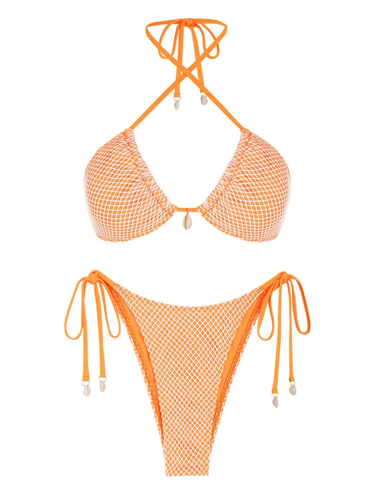 Zaful Meshed Bikini Top and Bottom (Set)