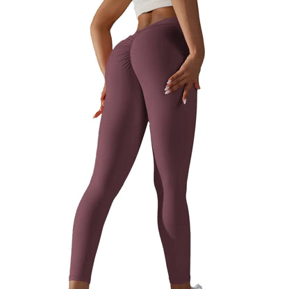 Brazilian Scrunch Leggings with V Back V2 - Plum