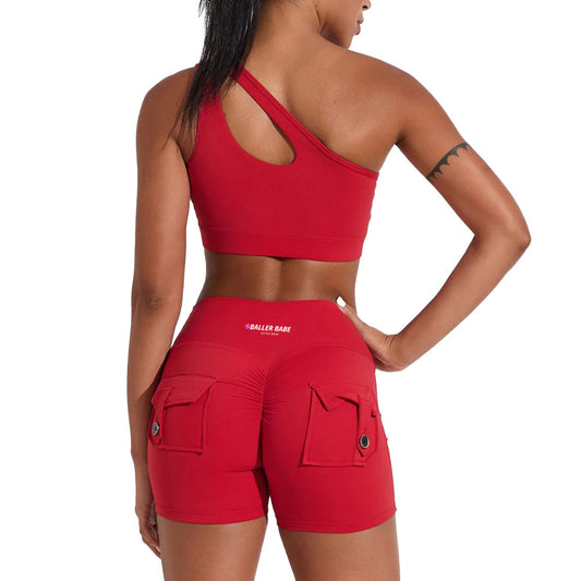 Miami Cargo Shorts with Off Shoulder Crop Top Set
