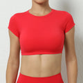 Adonis Red Cropped Backless T-Shirt