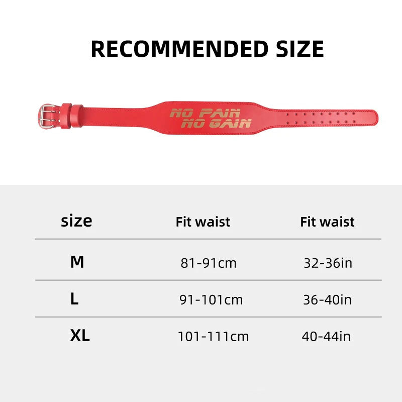 Weight Lifting Belt No Pain No Gain in Red