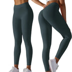 Brazilian Scrunch Leggings with V Back peach bum - Forest Green
