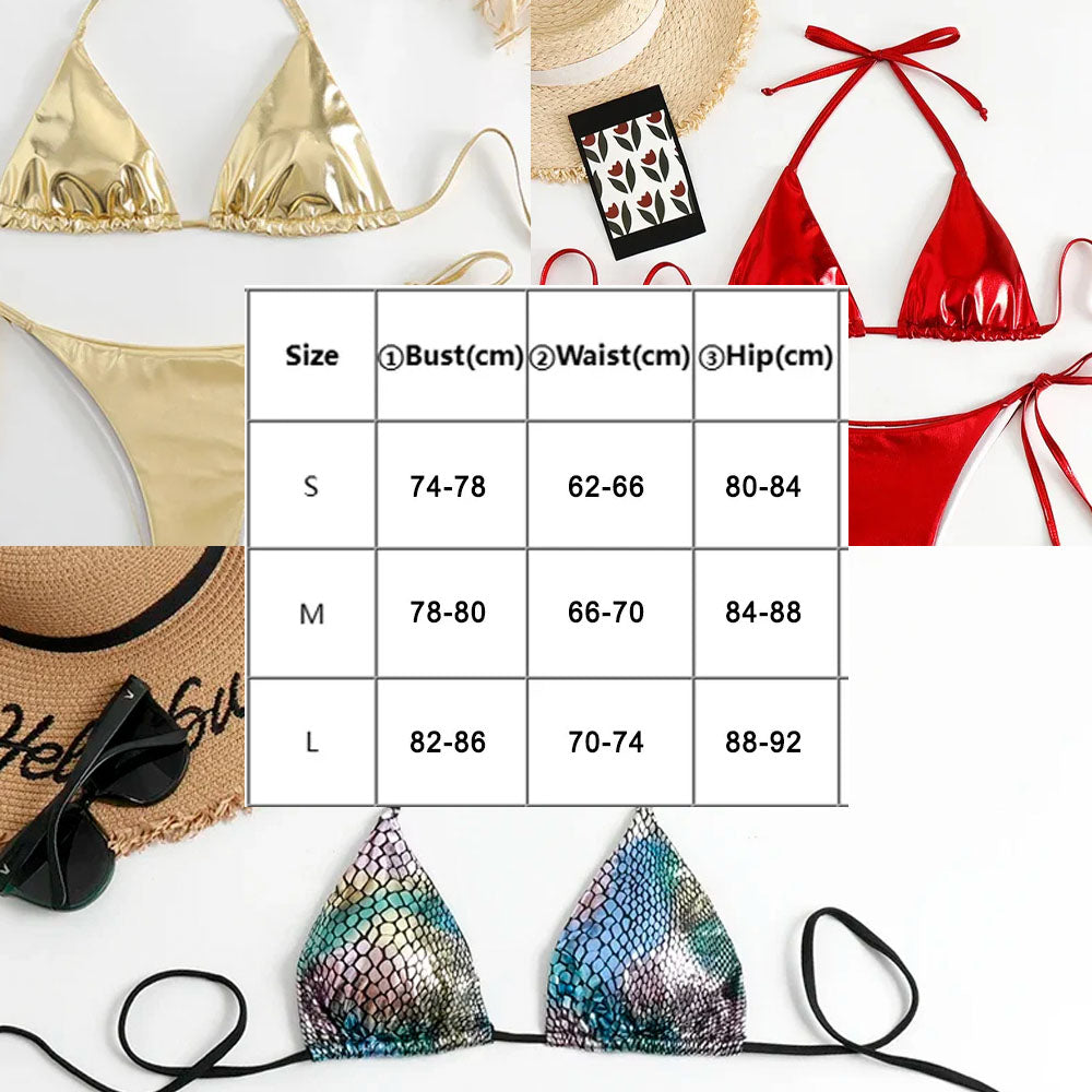 Shiney Glam Bikini Pink Set