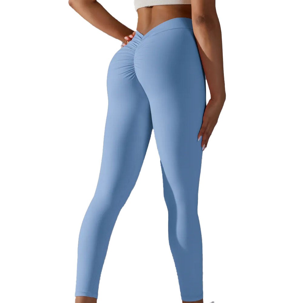 Brazilian Scrunch Leggings with V Back V2 - Sky Blue