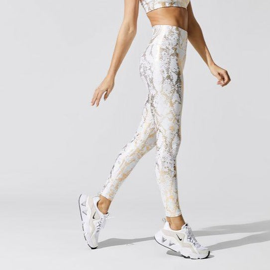 Snake Metallic Womens Leggings in Black