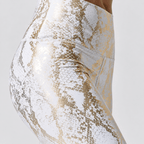 Snake Metallic crop top in White Gold
