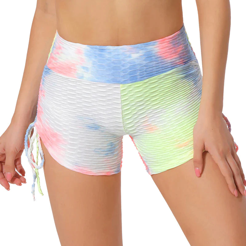 Baller Babe Tie Dye Shorts - Light rainbow