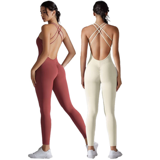 Mailan Full Length Criss Cross Yoga Bodysuit