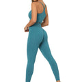 Jaded Womens scrunch Leggings with Top Green/Blue
