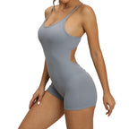 Baller Babe Backless Bodysuit Short - Grey