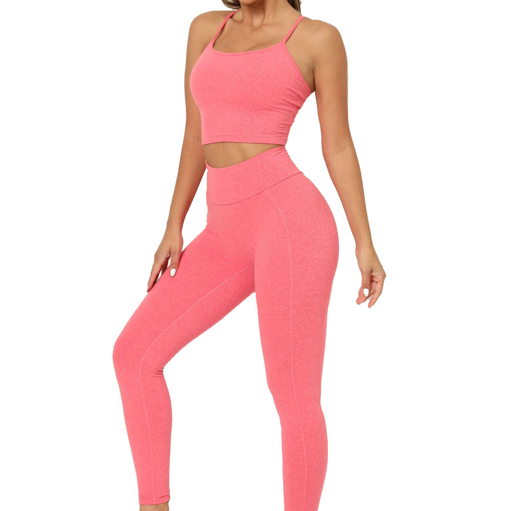 Jaded Womens scrunch Leggings with Top Pink