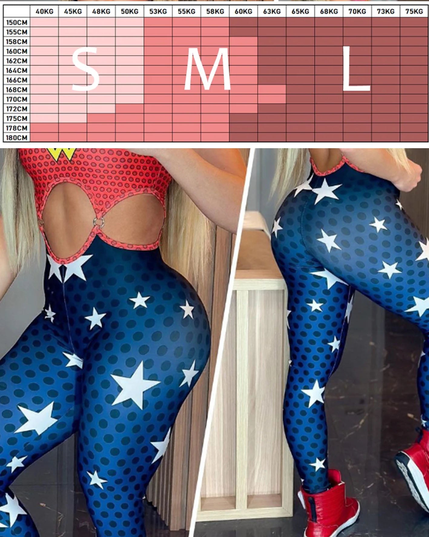 Comic Red and Blue womens yoga bodysuit