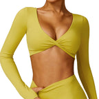 Malani V2 Long Sleeve Crop Top Yellow