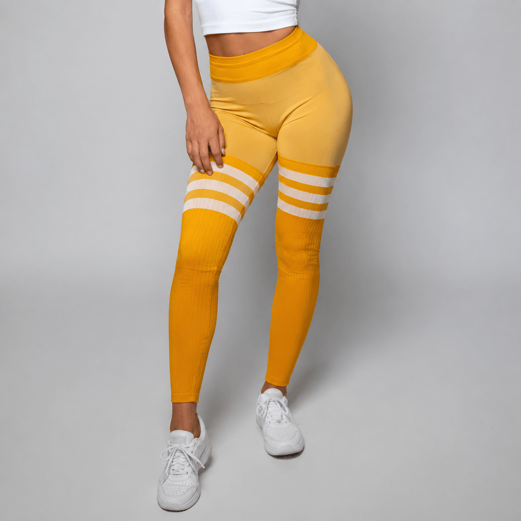 Baller Babe Thigh High Sock Leggings Yellow