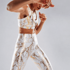 Snake Metallic crop top in White Gold