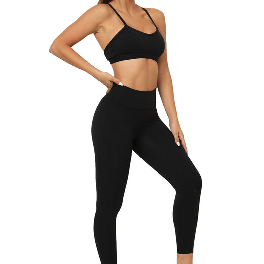 Chicago Leggings And Crop Top Set - Black