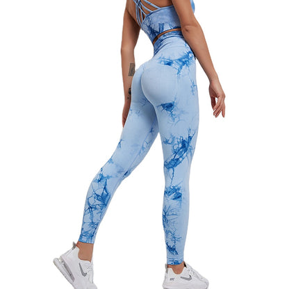 Serenity Tie Dye womens yoga legging and matching crop top