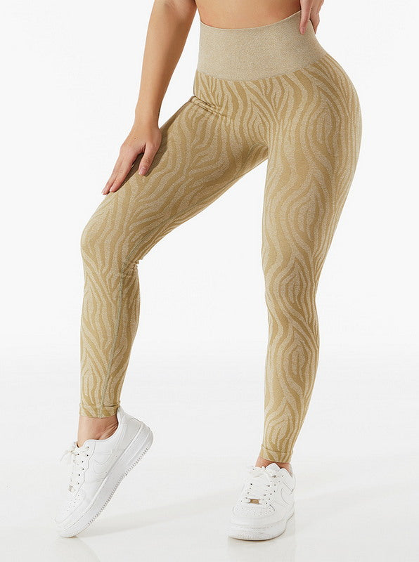 Camo Seamless Zebra Print High Waist Leggings