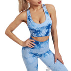 Serenity Tie Dye womens yoga legging and matching crop top