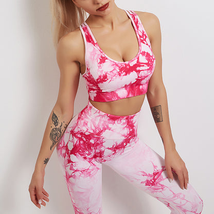 Serenity Tie Dye womens yoga legging and matching crop top