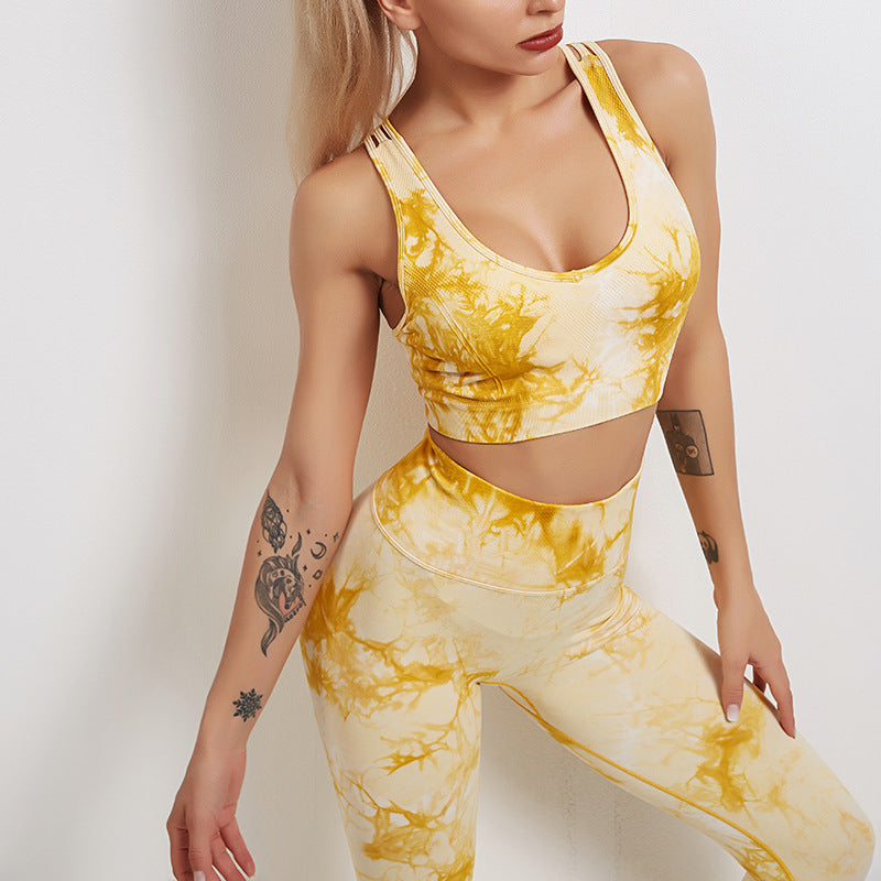 Serenity Tie Dye womens yoga legging and matching crop top