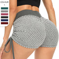 GREY honeycomb tie up activewear shorts