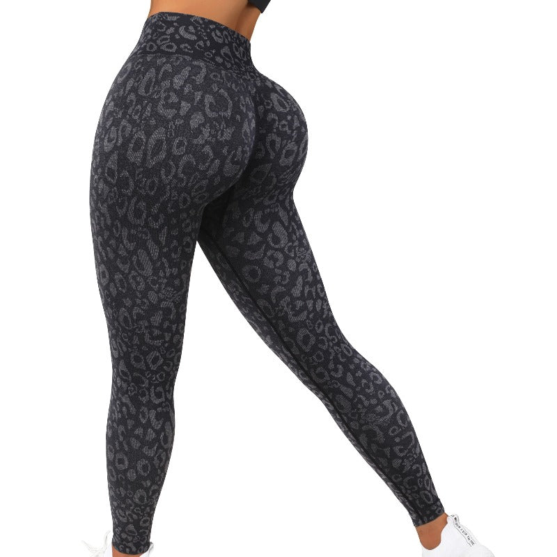 leopard print black yoga leggings