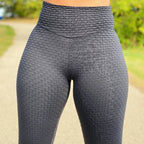 black textured leggings for women