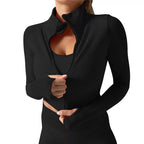 Baller Babe Activewear Jacket in Black with Zipper