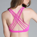 hot pink yoga crop top sports bra