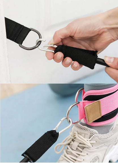 Fitness Ankle Straps Adjustable with D-Ring Foot Support Cuffs Gym (Pair)