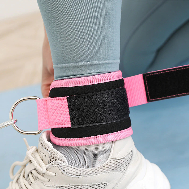 Fitness Ankle Straps Adjustable with D Ring Foot Support Cuffs Gym