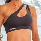shoulder crop top black by baller babe
