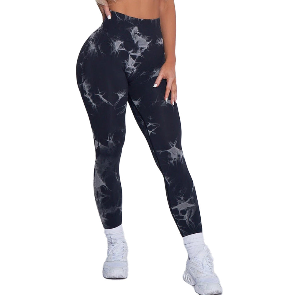 Lightning Marble Scrunch Butt Leggings - Grey