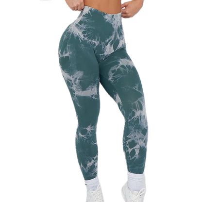 Lightning Marble Scrunch Butt Leggings - Skye Blue