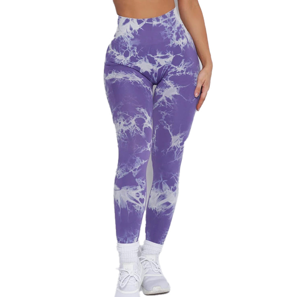 Lightning Marble Scrunch Butt Leggings - Purple