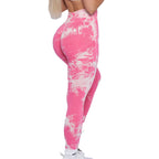 Lightning Marble Scrunch Butt Leggings - Pink