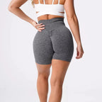 womens seamless scrunch shorts gray