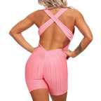 Black Textured Onsie Shorts Bodysuit