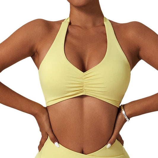 yellow yoga Bralette under sheer or low cut  sports tops