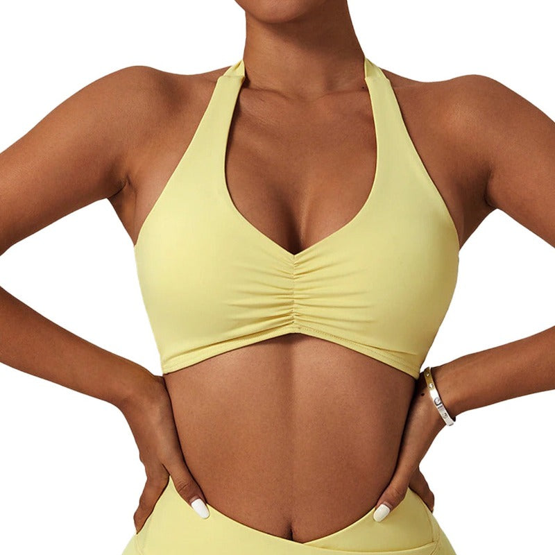 yellow yoga Bralette under sheer or low cut  sports tops