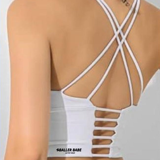 baller babe white back middi singlet