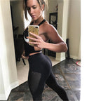 black laser cut mesh compression womens yoga leggings australia