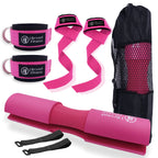 3 in 1 Barbell Pad Set with Carry Bag Wrist Wraps Ankle Straps