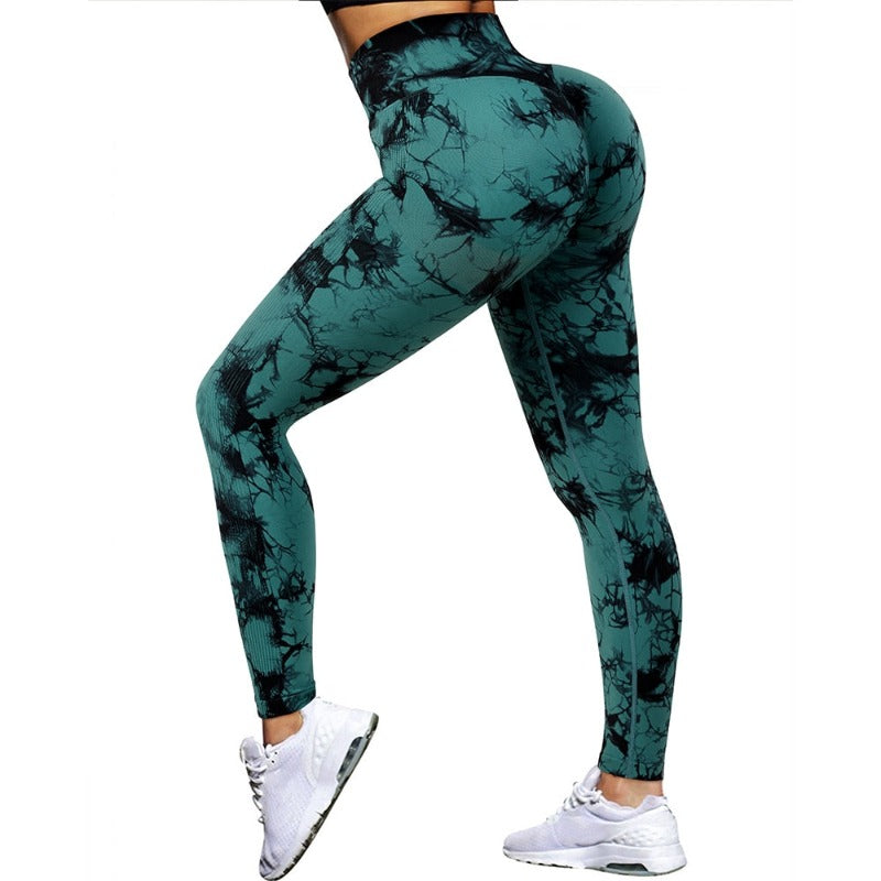 green marble yoga leggings